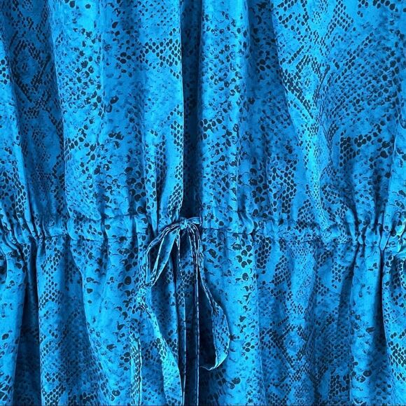 Rebecca Taylor Python Print 3/4 Sleeve Silk Shirt Dress Tunic In Jade Size 0 - Picture 9 of 13